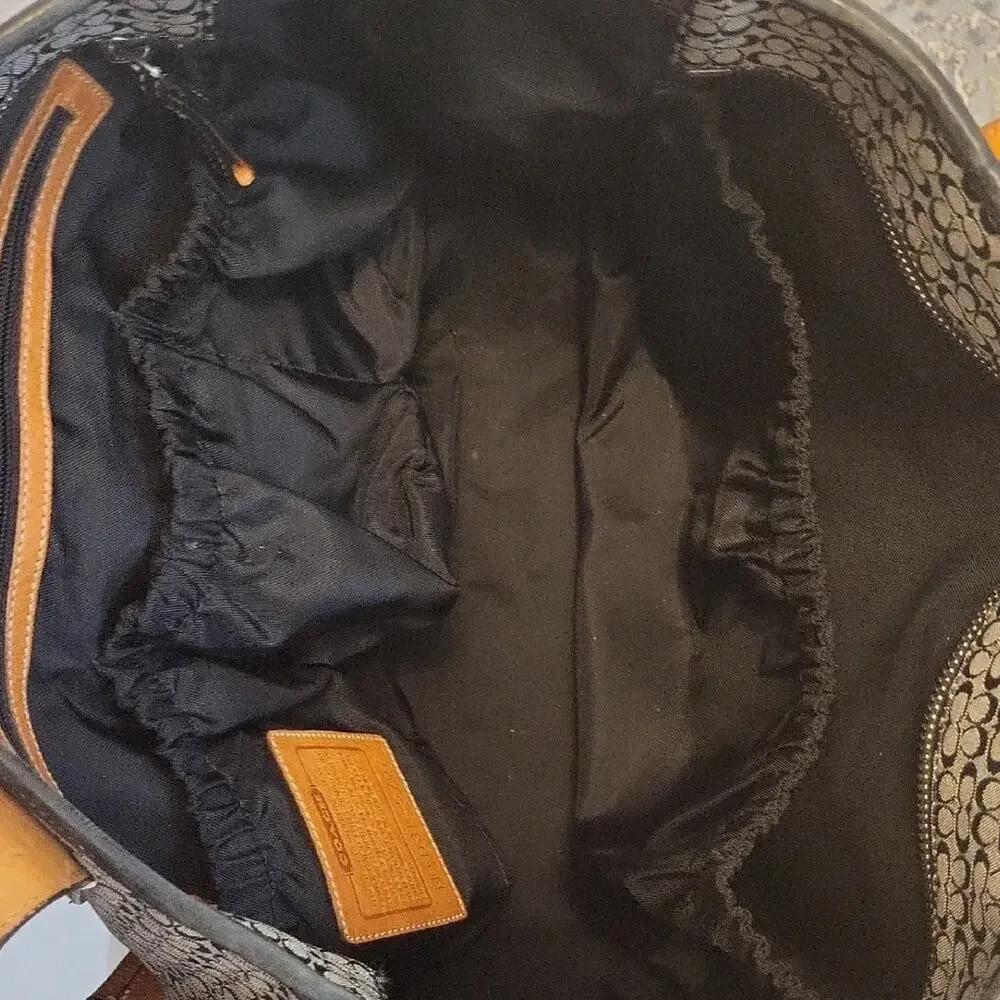 Coach Black and Gray Signature Diaper Bag 5707 Y2K Tote Shoulder Bag